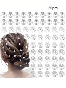 30/40/60pcs Set Rhinestone & Crystal Twist Hair Clips, Includes Rhinestone, Pearl, Flower Hair Clips, Suitable For Wedding, Bride, Prom, Party And Special Occasions (Rhinestone & Pearl & Flower), Hair Clips, Hair Claws, Hair Pins, Hair Clips, Head Accessories, Hair Accessories For Women, Hair Slide, Hair Barrettes,Festival,Birthday - Multicolor - View 11