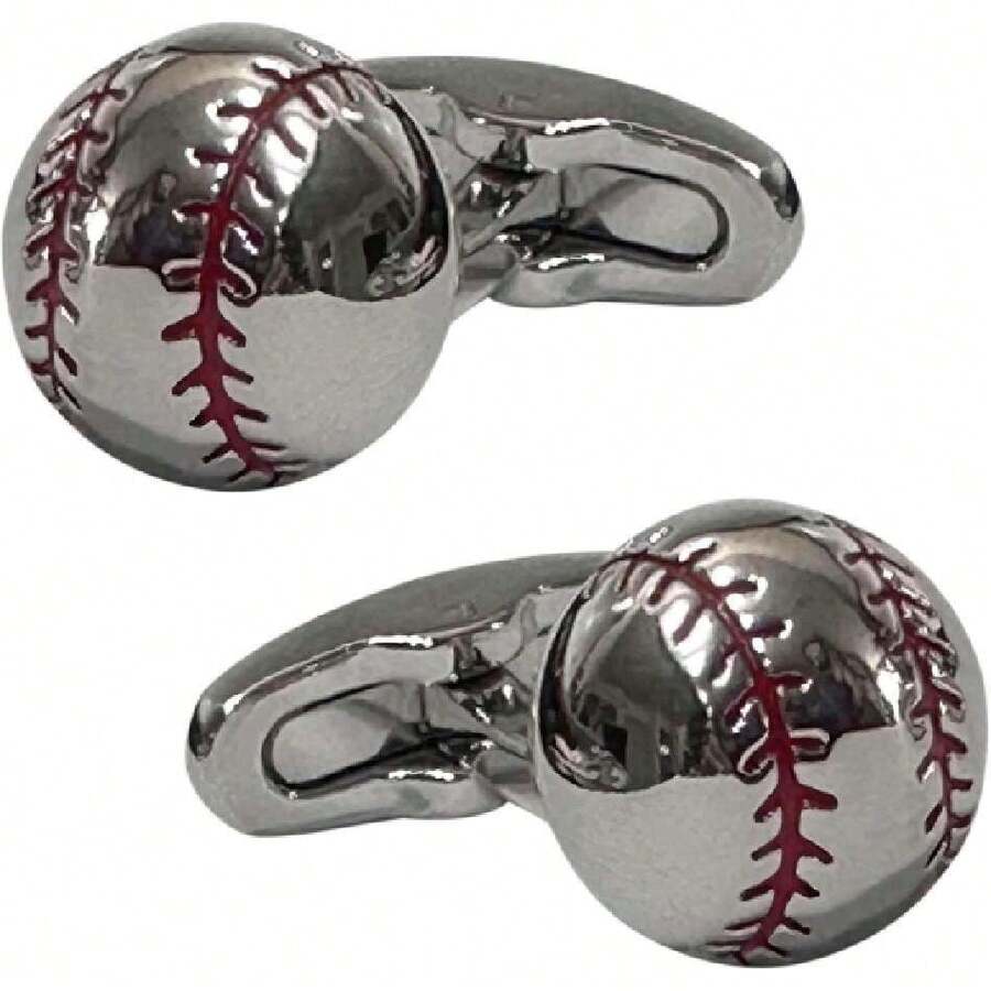 Mancuernillas Para Camisa de Hombre De Figura De Pelota Baseball Mod. A 763,38073301 - A - Ver 1