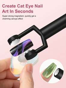 Beautizon Nailartlab 1个三合一猫眼美甲凝胶磁铁，多功能UV凝胶指甲油美甲工具磁性棒，适合家庭美甲沙龙DIY - 彩色 - 查看 2