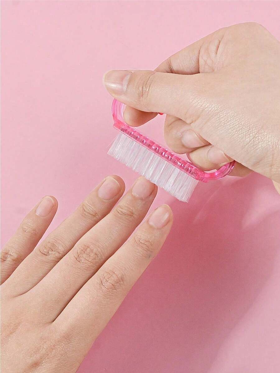 Acrylic Nail Brush, Pink Nail Polish, Pedicure, Soft Dust Removal, Plastic Cleaning, Specially Designed For Nail Cleaning, Small Horn Brush, A Tool For Removing Dust From Hands, Feet And Nails - Multicolor - View 1