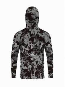 2026 男士钓鱼衬衫，长袖带帽，钓鱼装备 - 深灰色 - 查看 2