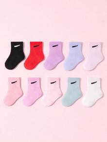 10 Pairs Candy Color Baby Socks, Suitable For Infants, Girls And Boys, Soft, Comfortable And Breathable Socks, Ideal Gift For Boys And Girls - Multicolor - View 6