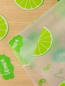 4pcs Lemon Pattern Refrigerator Mats, Washable, Waterproof, Oil-Proof, Suitable For Refrigerator Shelves, Freezer, Cabinet Drawers, Home Kitchen Storage And Organization - Multicolor - View 5