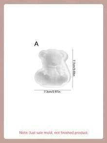 1个3D小熊硅胶模具，DIY可爱蝴蝶结小熊/蜡烛模具，家居装饰/礼品树脂浇铸模具，手工石膏模具 - 白色 - 查看 13