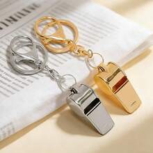 2PCS/Set New Casual Zinc Alloy Whistle Key Chain Ring Football Game Whistle Small Gift Metal Key Chain Accessories, Holiday Gift - A - View 6