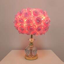 Minimalist Romantic Rose Lamp, Football Crystal Lamp, Pink Rose Lamp, Cute Valentine's Day Gift - Pink - View 11