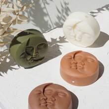 1pc DIY Resin Mold, Sun & Moon Face Candle, Wax, Epoxy Resin Casting Silicone Mold, Suitable For DIY Handcraft, Resin Casting Jewelry Pendant - White - View 8