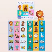 儿童剪纸手册 DIY 幼儿园手册 专注力训练 制作儿童剪纸 趣味折纸玩具 锻炼专注力 手部精细动作 益智玩具 亲子互动桌面玩具 入门级男孩女孩动手材料玩具 幼儿园儿童剪纸手册 DIY 材料包 手眼协调精细动作专注力训练玩具 - 彩色 - 查看 13