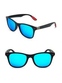 POLASUP 一副简约休闲时尚眼镜，街头风配饰，适合夏季海滩、户外旅行、返校季，打造时尚学院风造型 - 淺藍色 - 查看 5