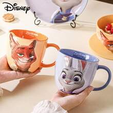 Disney Zootopia Ceramic Tableware Set, Cute 3D Embossed Plate & Cup, Couple Dinnerware, Glazed Embossed Plate & Cup, High-Quality Ceramic Tableware - Multicolor - View 7