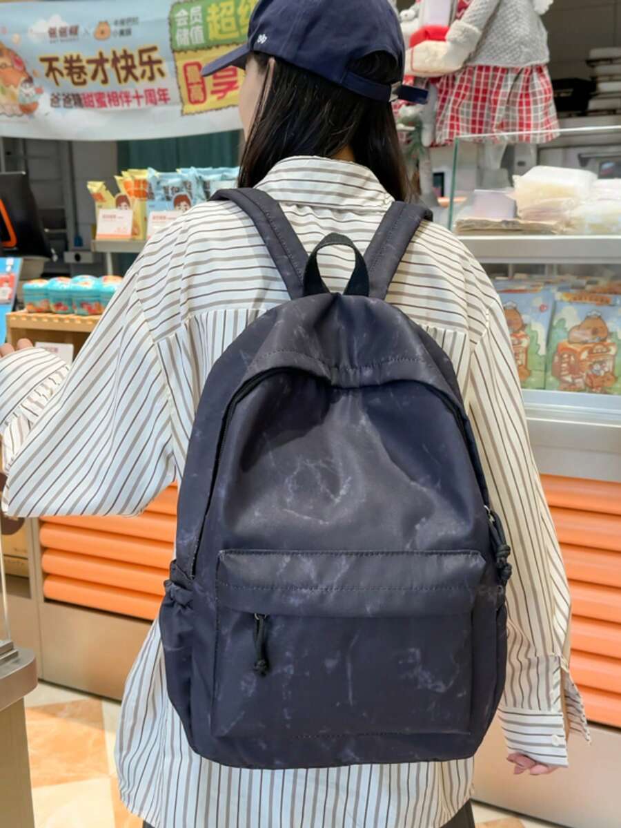 Ba lô nam bằng nylon màu trơn, kiểu dáng thời trang, đa năng, dung tích lớn, thích hợp cho nam giới đi làm hàng ngày, quà tặng Valentine.