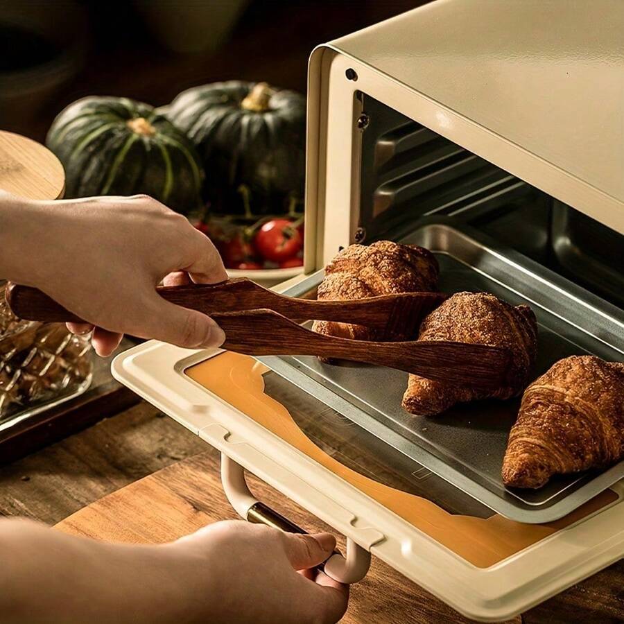 1pc Wooden Food Clip, High Heat Resistant Steak Tongs, Kitchen Cooking Tool For Food, Fruit, Bread, Meat, Noodles - Brown - View 1