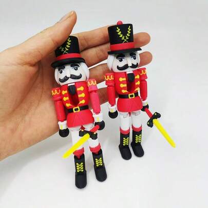 3D打印灵活关节士兵骑士雕像，精细雕刻，手工打造，适合家居和办公室装饰、收藏、爱好者礼物、节日和派对礼品、桌面或书架展示，办公室和节日装饰，非常适合圣诞节、复活节、情人节等各种场合。