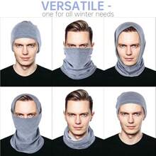 Winter Neck Gaiter Warmer Soft Fleece Face Mask Scarf For Cold Weather Skiing Cycling Outdoor Sportsasd - 2 gói (Xám đậm + Xanh nhạt) - Xem 4