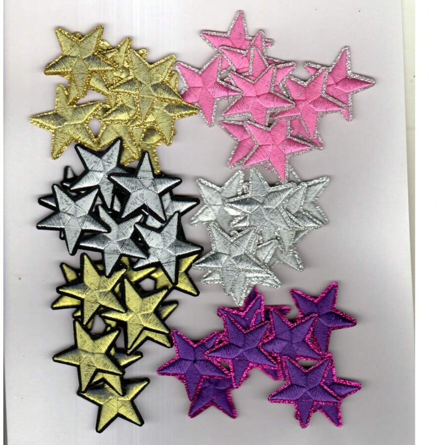 10 piezas de parches bordados con forma de estrella, adecuados para ropa, bolsos, zapatos, sombreros, decoración del hogar, con plancha - Multicolor - Ver 1
