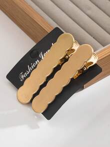 1 Set vielseitige Haarspangen für den seitlichen Pony in Gold und Silber, modische, hochwertige, minimalistische, asymmetrische und elegante lange Haarspangen für Damen, Kopfschmuck, Haaraccessoires für Frauen - Verschiedenfarbig - Übersicht 13