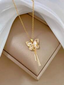1 chiếc mặt dây chuyền hình sứa nổi phong cách Âu Mỹ thời trang, phụ kiện trang sức tối giản, thanh lịch và sang trọng. - Vàng - Xem 5