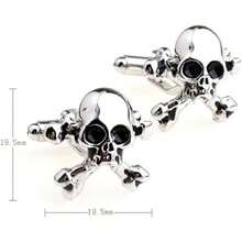 Mancuernillas o gemelos para hombre con diseño de calavera peligro,38073299 - A - Ver 2