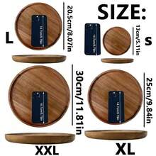 1pc Minimalist Wooden Serving Tray Best Gifts Birthday Plates Kitchen Accessories Kitchen Decor Table Trays Fruit Tray Tray Decor Graduation - Yellow - View 3