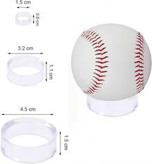 PENTA ANGEL Acrylic Display Stand 12Pcs Clear Round Plastic Baseball Ring Stands Holder Easel For Golf Ball Softball Tennis Ball Spheres Jewelry Collections And Crafts DIY (12, Large, Medium, Small) - 1_ - Xem 2