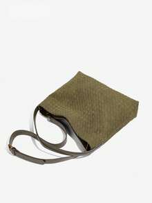 高端大容量女士编织水桶包，可腋下单肩斜挎，柔软复古手提包，涤纶内衬 - 彩色 - 查看 8