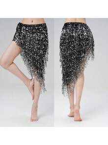 Váy múa bụng tam giác đính sequin, khăn quấn hông dài tua rua, trang phục lễ hội, váy múa Latin cho nữ với khăn quấn hông tua rua đính sequin. Phong cách Bohemian, thích hợp cho lễ hội hóa trang, tiệc tùng, hộp đêm, đi biển, trang phục độc đáo. - Nhiều màu - Xem 9