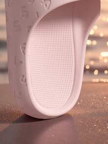 1 Pair Teens' EVA Solid Color Slip-On Anti-Slip Flat Fashionable House Slippers, Suitable For Spring/Summer - Pink - View 8