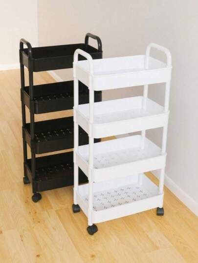 5/4/3 Tier Storage Cart - Durable Plastic Material, Easy To Move, Suitable For Kitchen, Bathroom, Bedroom - (Easy To Move And Convenient) Black & White Lingerie Storage Box, Thickened Tube, Strong Load-Bearing, Multi-Layer Storage Rack, Suitable For Kitchen, Bedroom And Outdoor Camping, Durable Plastic Design, Multi-Functional Storage Cart | Modern Storage Rack | Sturdy Storage Rack, Halloween, Christmas Gift Kitchen Supplies Kitchen Accessories Kitchen Tools