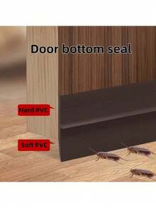 1 Piece Durable PVC Door Bottom Seal Strip - Windproof, Waterproof, Insectproof, Soundproof, Easy To Install, Polished Surface Black/White - Perfect For Bathroom And Room Doors, Soundproof Strip|Smooth Door Seal Strip|PVC Structure - 白色 - 查看 6