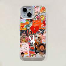 : collage de carátulas e imágenes de álbumes. Esta elegante funda es compatible con los modelos  16, 15, 14 Pro Max, 13, 12, 11, XR y XS Plus. Fabricada en silicona TPU, ofrece protección contra golpes y caídas, además de una sensación superior. Es un regalo ideal para familiares, amigos y seres queridos, y una opción perfecta para Navidad. - Blanco - Ver 2