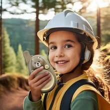 2Pzs Walkie Talkies para Niños, Walkie Talkie de Juguete con Linterna y LCD, Walki Talki de Largo Alcance de 3KM, Camping Juguetes Radios para Niños de 3 Años+, Regalos de Navidad(Rosa) - Oso Marrón - Ver 7