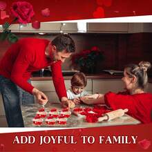 10/20/50个装情人节心形铝箔蛋糕盒，3.4盎司/100毫升蛋糕盒，适用于情人节、母亲节、婚礼套装 - 彩色 - 查看 6