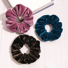 3pcs Plush Hair Scrunchies, Everyday Wear Hair Accessories Head Accessories Hair Ties Ponytail Holder Beauty Home Bedroom Decor Hair Elastics - Multicolor - View 4