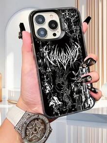 Gothic Punk Style Graphic Phone Case For IPhone & , Cool Art Print Protective Cover For Teens - màu đen - Xem 5