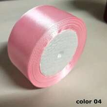 4Cm Wide And 500cm Long Small Roll Cake Baking Ribbon Flower Ribbon DIY Handmade Ribbon Gift Ribbon Wedding Candy Box Packaging Red Ribbon. - Pink - View 1
