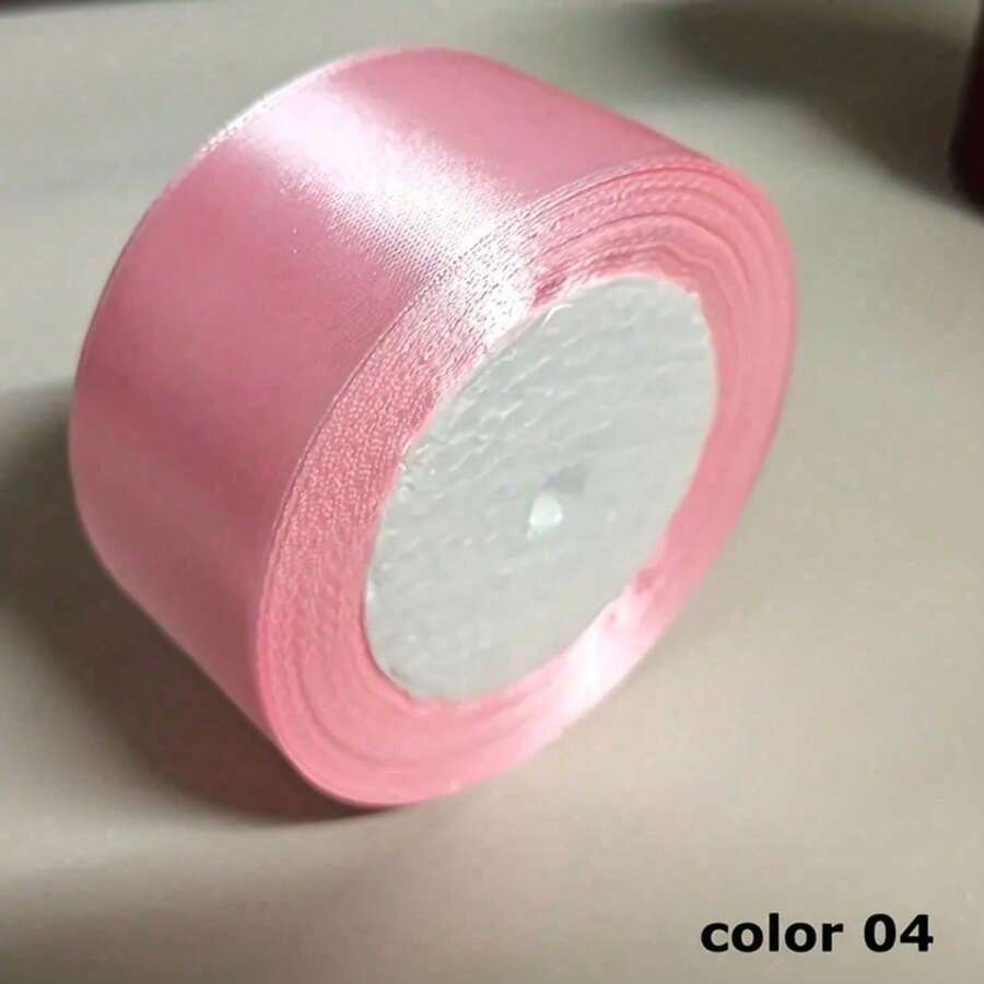 4Cm Wide And 500cm Long Small Roll Cake Baking Ribbon Flower Ribbon DIY Handmade Ribbon Gift Ribbon Wedding Candy Box Packaging Red Ribbon. - Pink - View 1