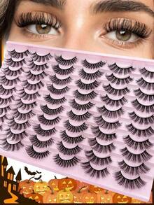 30 Pairs Mixed Pack Natural Crossover False Eyelashes, Handmade Lengthened Thick Curly Eyelashes Artificial 3D Faux Mink Eyelashes D Curvature Makeup Tools Hot Sellers Daily Life,.Strip Lashes, Lashes, Eyelashes, Lashes - Lông mi giả kiểu mắt mèo 2 - Xem 8