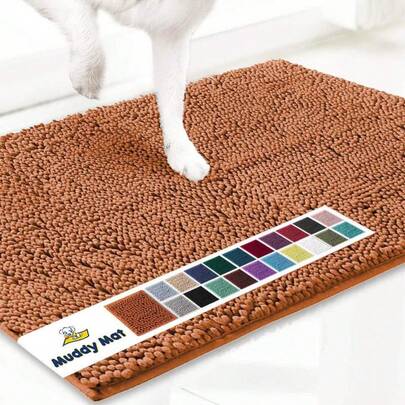 Super Absorbent Microfiber Dog Doormat For Muddy Paws, Washable Non-Slip Pet Mat, Quick-Drying Chenille Entrance Mat, Machine Washable Indoor/Outdoor Mat