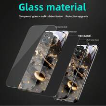 Un Cielo Estrellado Cósmico, Halo Dorado, Funda de Teléfono de Diseño de Sueño Misterioso para  17/17 Air/17Pro/17ProMax/ 16/16Plus/16Pro/16ProMax/15/15Plus/15Pro/15ProMax/14/14Plus/14Pro/14ProMax/13/13Pro/13ProMax/13Mini/12/12Pro/12ProMax/12mini/11/11Pro Regalo Adecuado para 11 Festividades - Colores mixtos - Ver 7