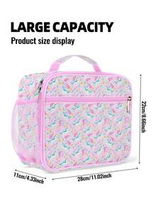 新款卡通独角兽午餐包，带提手，便携式午餐盒，学生冰袋，户外保温包，非食品接触材料，礼品