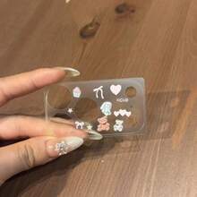 Película para lente de Apple 17 Pro/ProMax + Pegatina, pegatina decorativa transparente DIY, pegatina de osito de peluche aplicable a protector diario, oficina, hogar, protector de lente, cubierta de cámara de teléfono a prueba de agua, a prueba de golpes, resistente a caídas y arañazos - Rosa Pálido - Ver 6