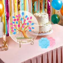 Gender Reveal Fingerprint Tree Guest Book, Gender Reveal Game, Boy Or Girl Gender Reveal Decorative Gift, Baby Shower Supplies (Elephant) - Multicolor 2 - View 6