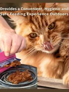 [Customized] Cat Food Squeezer | Customizable Pet Name, Heavy-Duty Plastic Pet Food Dispenser With Non-Slip Base, Easy-Open Lid, No Assembly Required, Compact Design, Plastic, Battery-Free - Multicolor - View 3