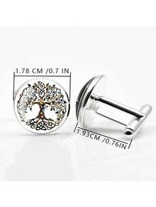 Tree Of Life Glass & Alloy Cufflinks, Gift For Men - StyleB - View 3
