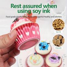 100pcs/Set Spring Wedding Party Grease-Proof Dessert Paper Cups, Romantic Heart Pattern Cupcake Liners, Muffin Cups, Cake Cups For Friends Gathering - Multicolor - View 7
