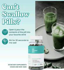 Chlorophyll Capsules – Vegan Detox & Digestion Support, Gut & Skin Health, Natural Energy Booster – 30 Capsules (200 Mg) - 90 viên nang - Xem 5