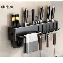 1个免钻孔厨房刀叉勺架，壁挂式沥水餐具架，多功能刀筷收纳整理架，适用于厨房刀具、勺子、叉子、锅铲 - 彩色 - 查看 7