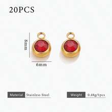 20pcs 304 Stainless Steel 18K Gold-Plated Multicoloured Rhinestone Mini Pendant DIY Charm Jewellery Earrings Necklace Making Pendant Suitable For Women's Everyday Wear Handmade Accessories - Pendant - View 17