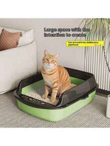 新款 50CM 大空间猫砂盆 - 宽敞设计，猫咪舒适（黑色和绿色）