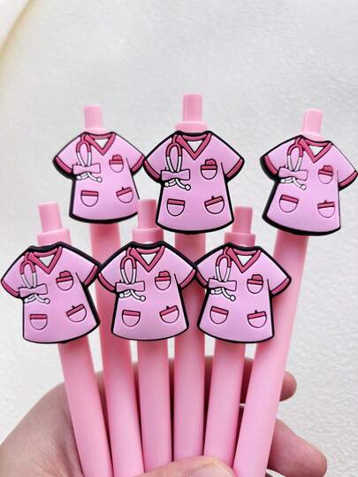 6/12pcs Retractable Nurse Uniform Themed Ballpoint Pens, Suitable As Gifts For Doctors, Nurses, Medical Assistants And Students, Nurse's Day Gift